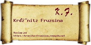 Kránitz Fruzsina névjegykártya